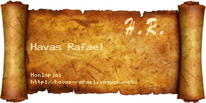 Havas Rafael névjegykártya